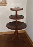 Vintage 3 Tier Mahogany Dumbwaiter Table