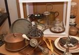 Copper Pots, Iron Trivets, Vintage Kitchen Gadgets