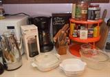 Coffee Grinder, Mr. Coffee Maker, Cutlery Set, Corning Ware