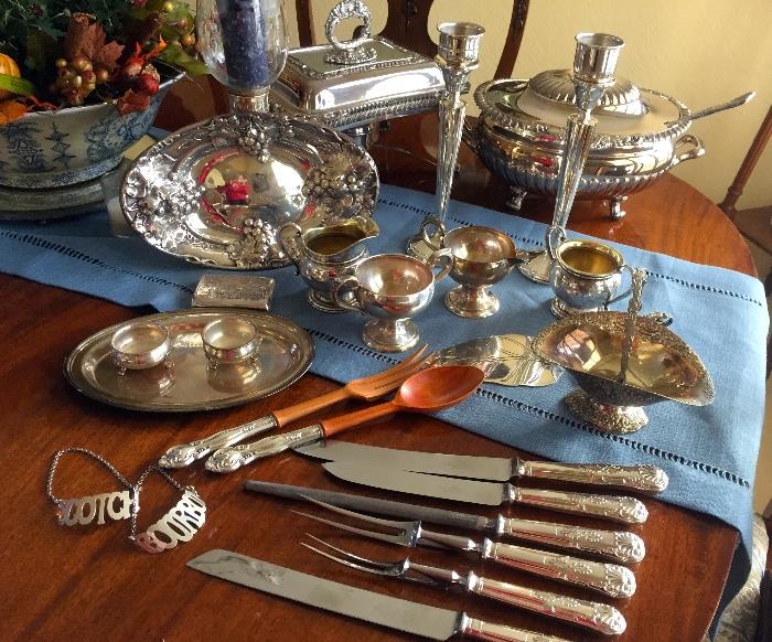 Grouping of mostly sterling and some silver-plate
