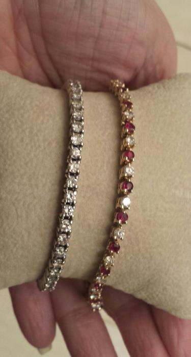 Diamond line bracelets