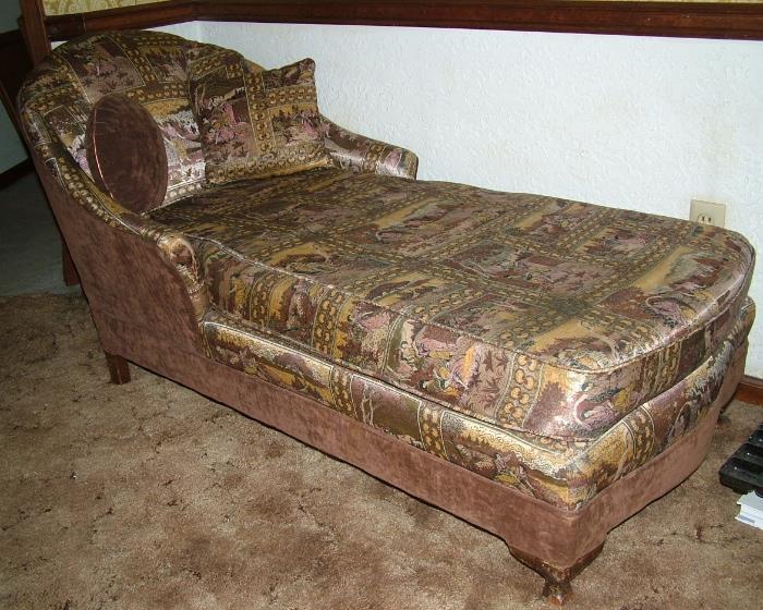 Fainting Sofa with Scenic Asian upholstery