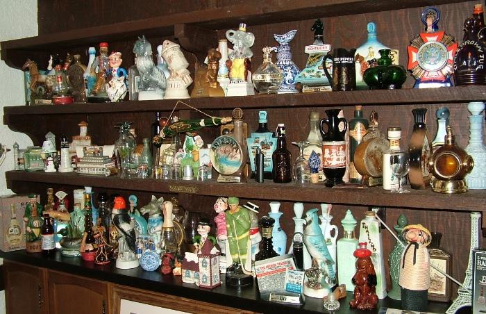 Huge array of Various Jim Beam/other Decanters