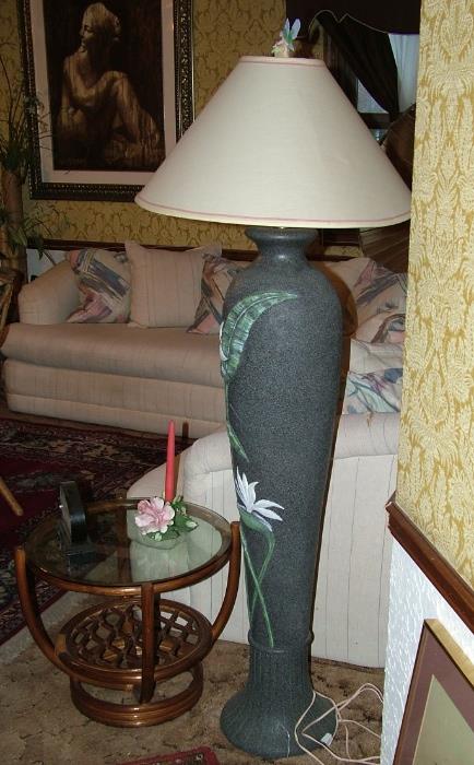 Large Floral ceramic Floor lamp