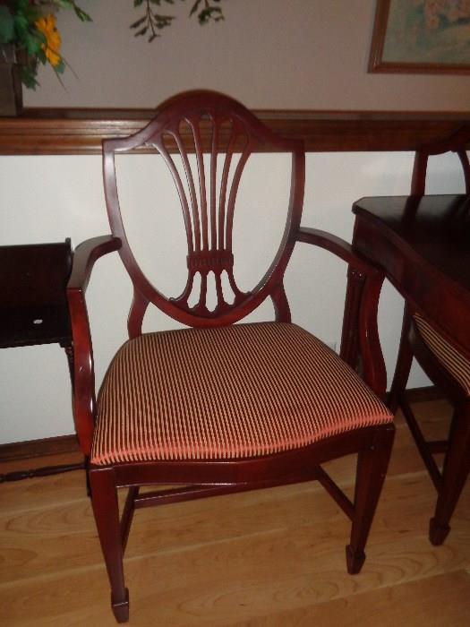 closeup of chairs for dining set