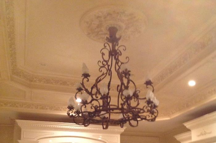 Large wrought iron chandelier