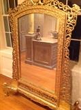 Fine carved giltwood cheval mirror