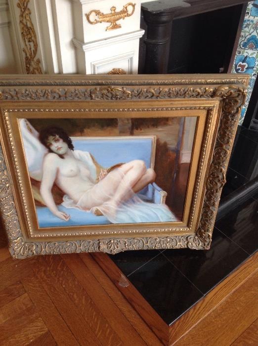 Portrait of a nude, oil painting artist signed