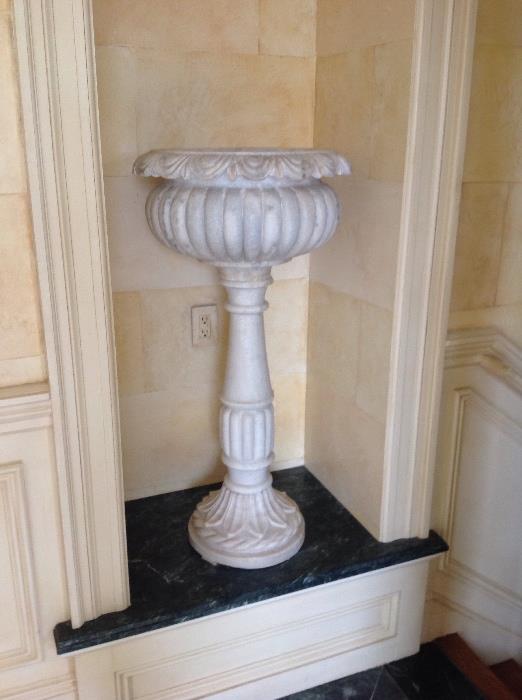 One of a pair of marble planters