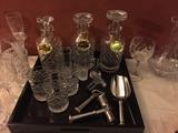 Crystal glass bar set