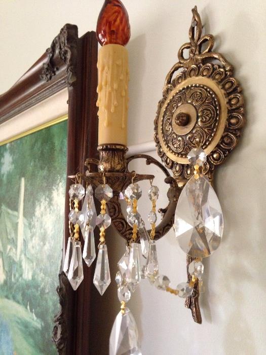 antique wall sconces that came out of the family home in Chicago