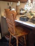 2 cane seat swivel bar stools, great condition