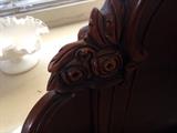 Antique French twin beds, beautiful rose carvings, curved head boards