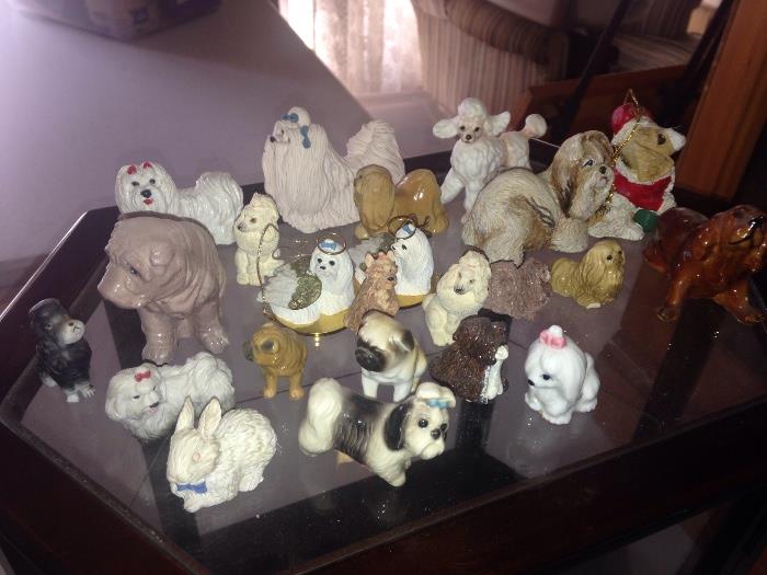 ceramic dog collection, many other Maltese dog items