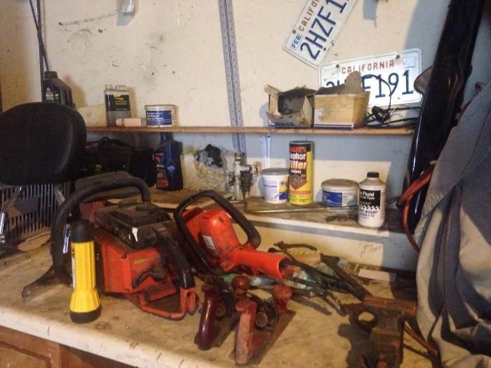 power tools, misc garage items