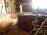 antique settees, antique buffet