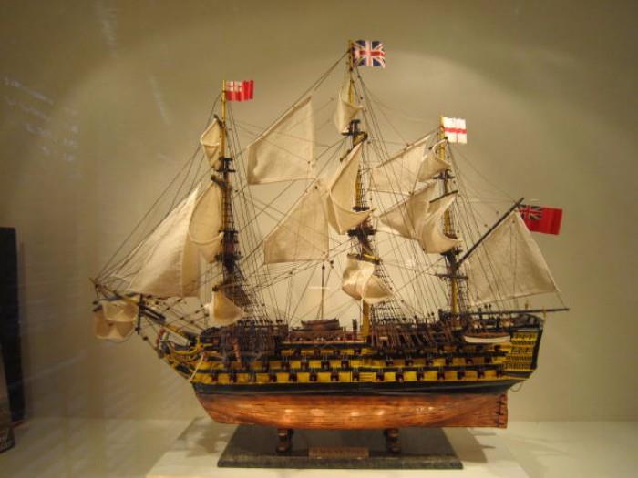 H.M.S. Ship Model with Case