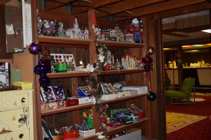 CHRISTMAS ITEMS, Nice better type bulbs, Village Items, Tree decorations, lights, More