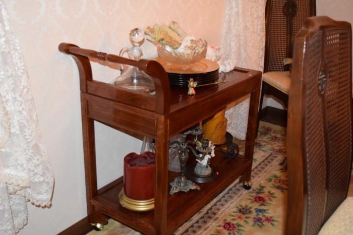 Tea Cart, Napkins, Napkin Holders, Chargers, Decanters, More
