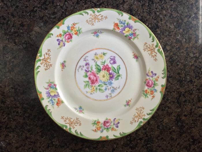 Set of antique dining plates (no other pieces). 