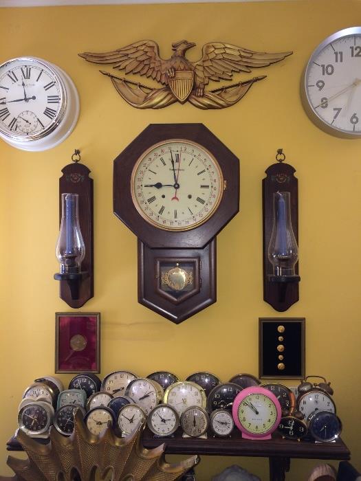 "Does anybody really know what time it is?" (Chicago) Vintage alarm clocks, wall clocks, floor clock.