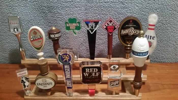 Amber Bock - Beer Tap Displays (2) - Blue Tongue Brewery - Boulevard Wheat - Bud Light - Coors Artic Ice - Coors Light - Dos Equis - Dundee - Falstaff - Foster’s -Full Sail Pilsner - Hamm’s - Hop Mountain Ale - Keystone Light - Killian’s Red - Kingpin - Kingpin Bridge Port - Long Trail Ale - Michelob - Miller Lite - Pabst - Blue Ribbon - Red Dog - Red Wolf - Schlitz (2) - Stroh’s - Strohl’sWild Boar 