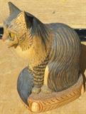 Hand Carved Wooden Cat - Germany, Figurines, Cats, Kittens