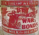 Milk Bottles, War Bonds, Military, Glass, Bottles