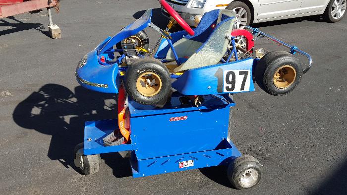 TopKart Go-Cart with Andersen three wheeled cart and driver suit, gloves, helmet, chest protector for 5-7 year old