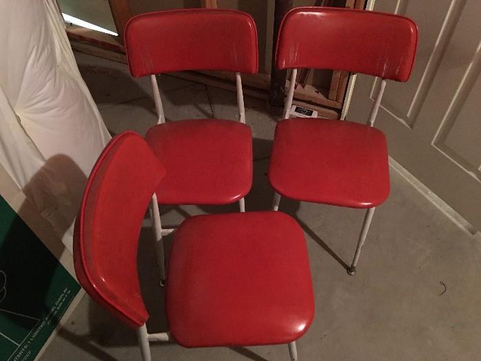Set of 4 Vintage Orange Chairs $25 plus tax