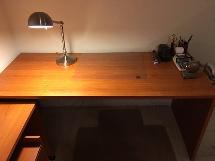 L Shaped Office Desk with File $120 plus tax, Chair $25 plus tax