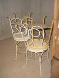 Set of antique wrought iron ice cream chair's