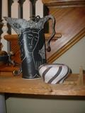 Several pieces of art potttery