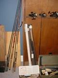 Several of the fly rods and spinning rods and reels above, plus a couple of Fly rods, St. Croix, and other
