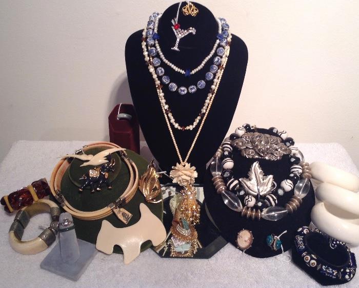 Costume Jewelry including Vintage "Scottie" Hair Ornament by AGATHA OF PARIS