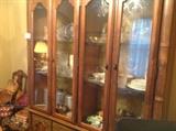 1950 China Cabinet- solid- aluminum 1950 Cannister set , Master's Golf tournament souvenirs , Star Wars cup, Coca Cola Tray 75th anniversary with anniversary bottle, China Wedgewood Patrician, several vases, Wicker baskets