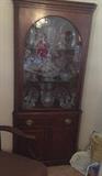 Pair of Vintage Drexel Corner Curio Display Cabinet