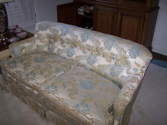 ONE OF A PAIR OF LOVESEATS