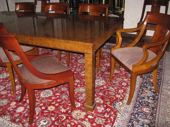 Baker Dining Set with 10 Chairs.  12' x18' Oriental Rug.