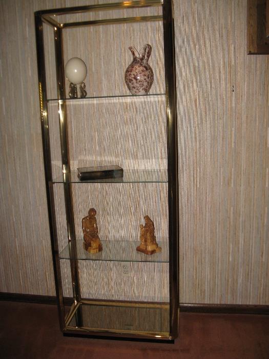 Brass and Glass Etagere.