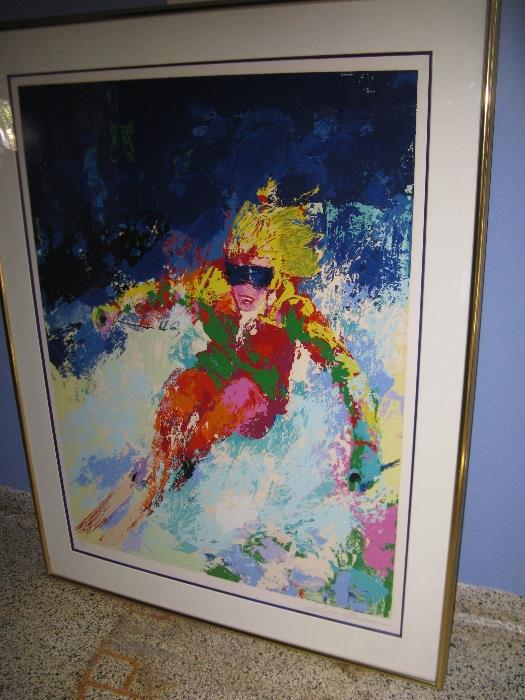 A Leroy Neiman signed Limited Edition lithograph.  "Lady Skier"