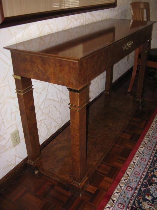 Baker Console Table matching the Baker Dining Room Table with 10 Chairs.