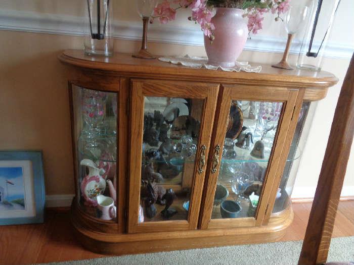Small Bow Front Curio Cabinet