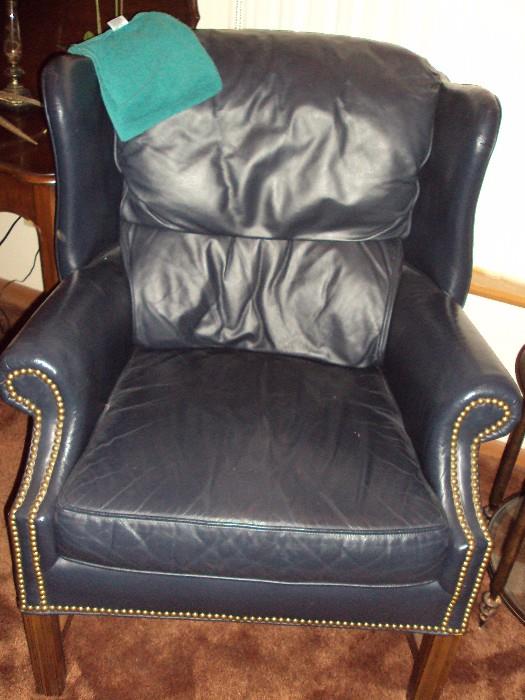 BLUE LEATHER CHAIR