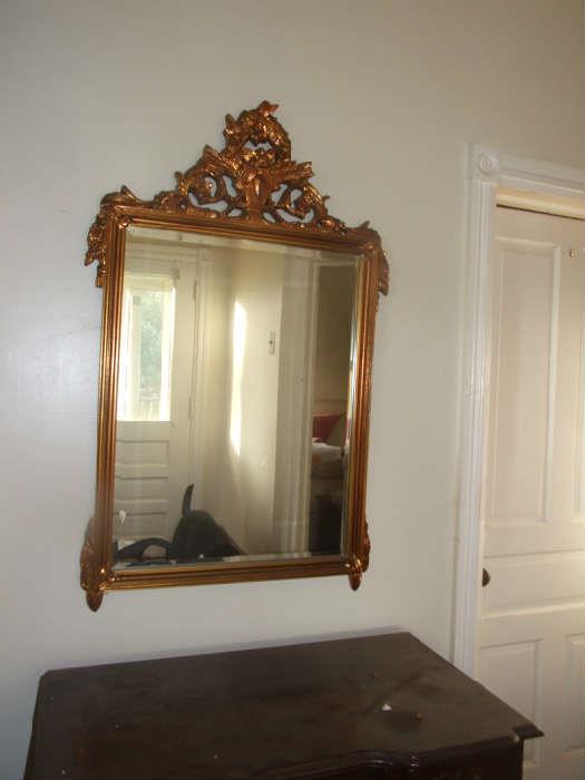 Gold and gesso mirror