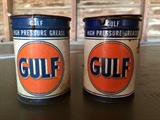 Old Gulf Oil Grease Cans