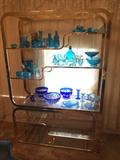 Late 1970's brass and glass Milo Baugham etagere