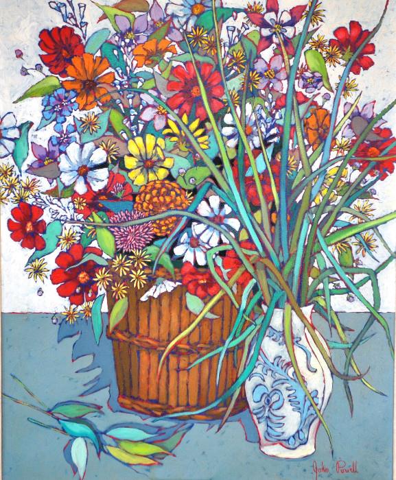 JOHN POWELL
"Still Life Flowers 1970 36x30"
Original Painting : Oil on Canvas