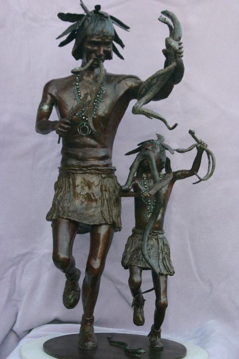 Bronze sculture signed 32" tall