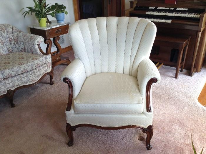 White wing chair